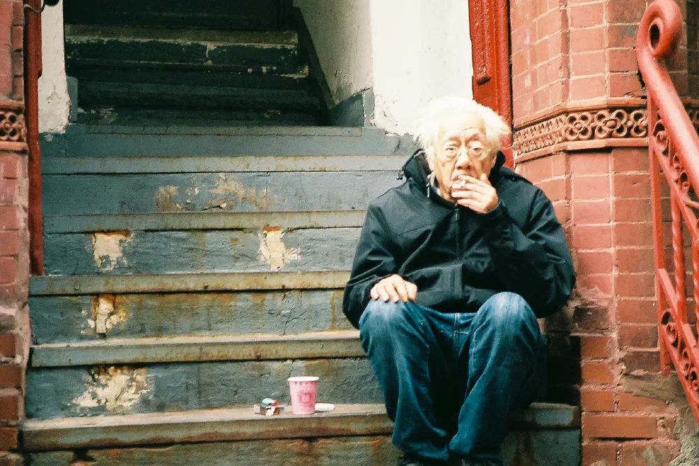 asian man smoking
